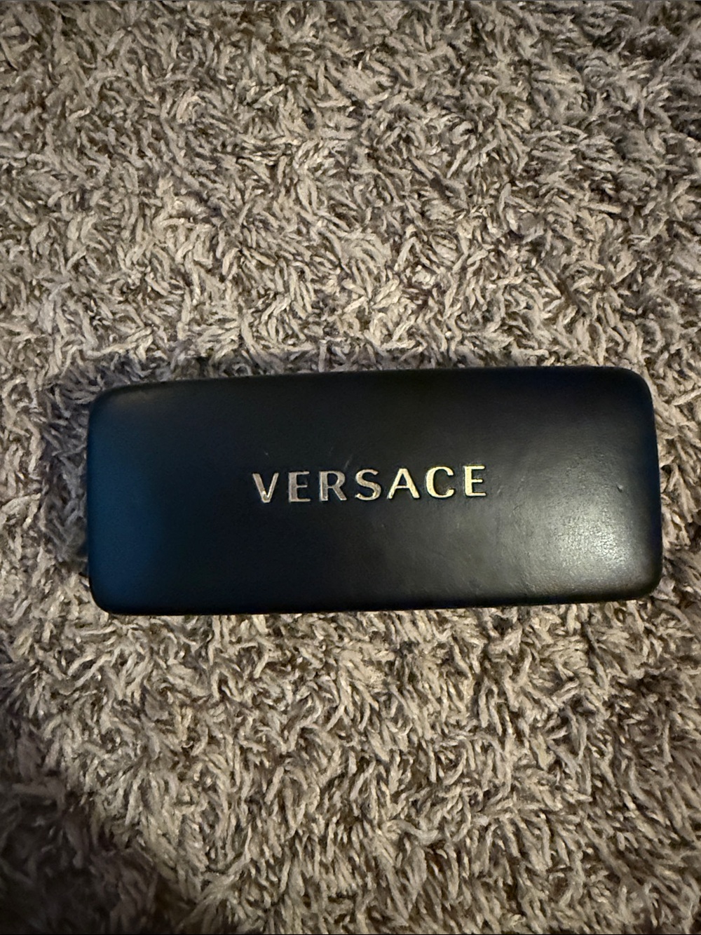 Versace Black Eyewear Case with Gold Lettering